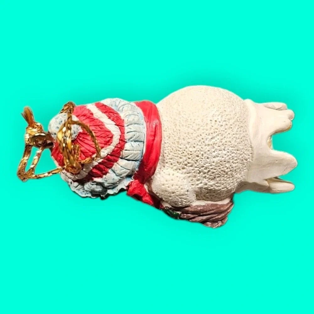Avon Gift Collection Vtg 1995 Icicle Fun‎ Snowman w/ Wreath Christmas Ornament